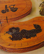 Carved Pinoche sets with cap dragon inset